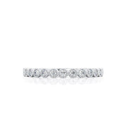 0.14 CT Round Shaped Moissanite Milgrain Style Wedding Band Mapple Gems